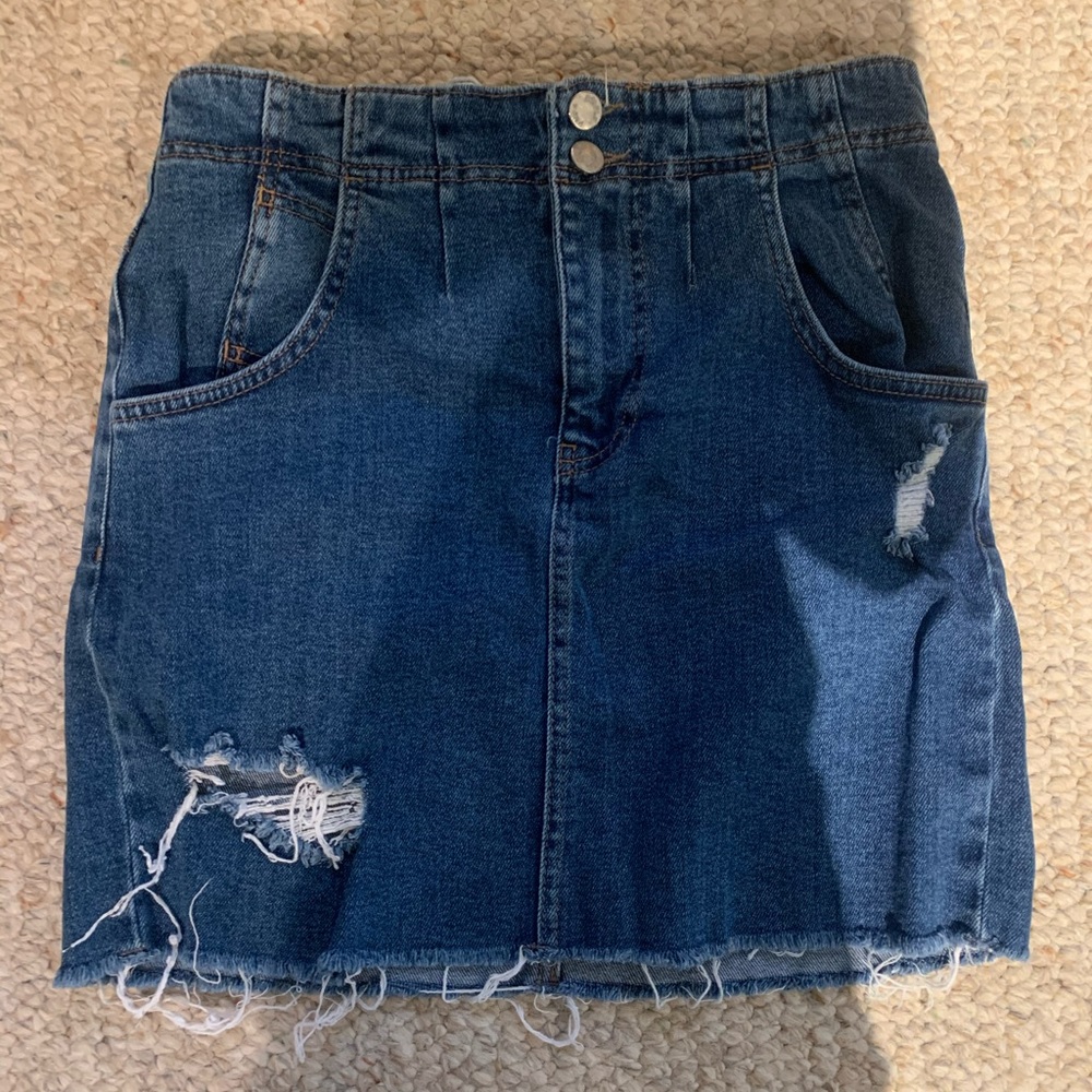Free people denim mini skirt size 6